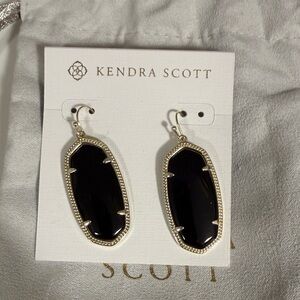 Kendra Scott Black and Gold Statement Earrings